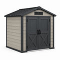 Abri de jardin en résine Gris clair/Anthracite/Noir 180 x 120 x 190 cm à double porte