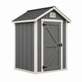 Abri de jardin en bois style chalet 180 x 120 x 210 cm gris anthracite, blanc et noir avec porte battante