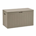 Coffre extérieur en plastique taupe avec couvercle, 120 x 52 x 60 cm